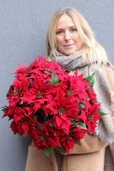 Gwiazda Betlejemska Kokarda Beige, wysokiej jakości sztuczna roślina