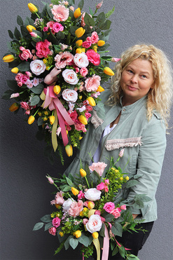 Wiosenna Bajka Big, komplet dekoracji nagrobnych, wiązanka + bukiet 