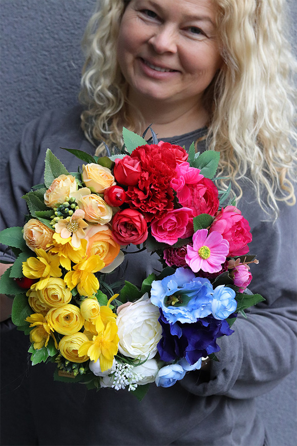 dekoracyjny, przepiękny wianek Bukiet Wiosenny