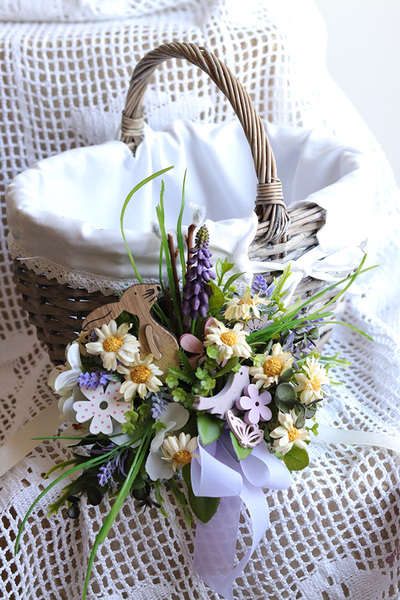 Izabella, dekoracja do koszyczka z rumiankami