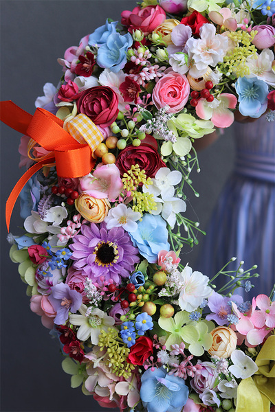 Letnia Pogoda, kolorowy wianek na drzwi