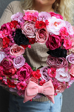 Natalie in Paris 2, wianek na drzwi z kokardą, śr.40cm 