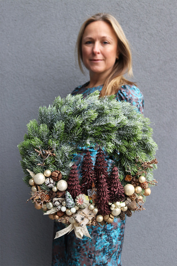 Brokatowy Las, wianek świąteczny