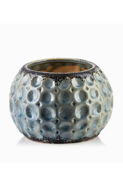 Earth A, nowoczesna osłonka / donica, niebieski, wym.19.5X19.5X13cm