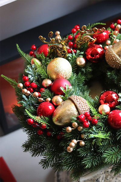 Bogactwo Świąt, wianek / stroik bożonarodzeniowy