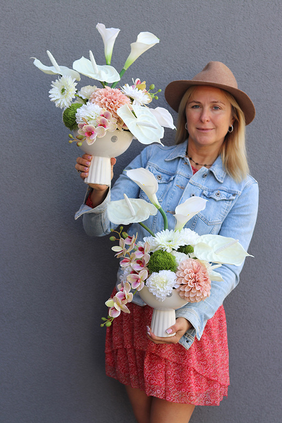 Grodzisko II, nowoczesna kompozycja kwiatowa, wym.48x34x40cm