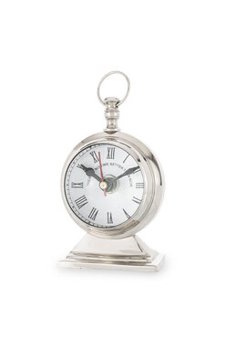 Office Silver, srebrny zegar gabinetowy, wym.18x10x7.5cm 