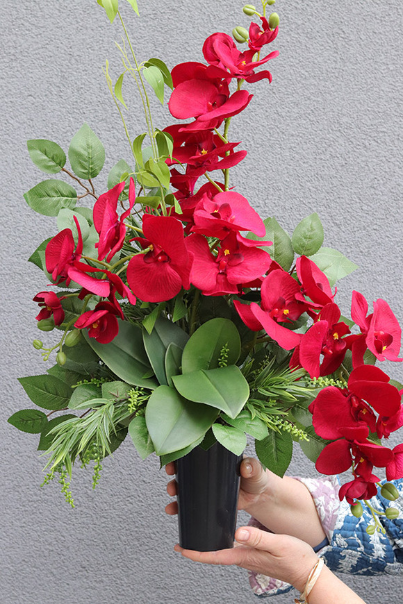 Red Orchids, bukiet nagrobny ze storczykiem