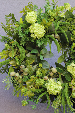 Green Kalinei, zielony wianek na drzwi, śr.57cm