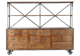 London 5, regał z półkami i szufladami, wym.201x46x153cm