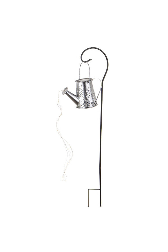 Konewka Silver, metalowa dekoracja ogrodowa LED, wys.80cm