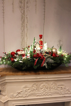 Christmas Estate Laos, duży stroik świąteczny LED, wym.43x110cm