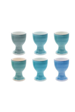 Blue Line, komplet kieliszków do jajek, 6szt