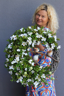 Ptaszki na Gałęzi 4, wiosenny wianek dekoracyjny, rozp.57cm 