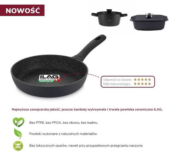 Granitex, głęboka patelnia z powłoką ceramiczną, śr.28cm 