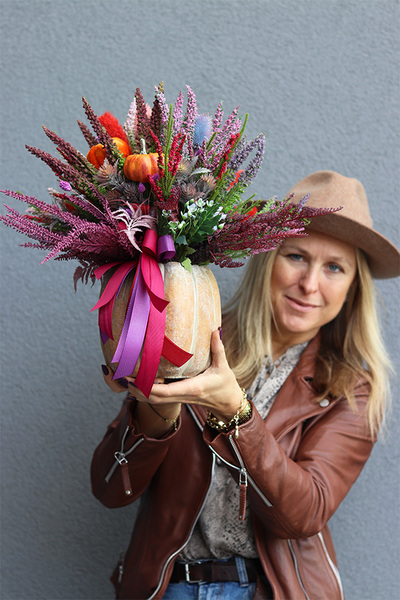 Wrzosy w Dyni, jesienna kompozycja w donicy