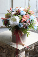 Romantyczna Daniela, kompozycja w kremowym naczyniu, wys.27cm