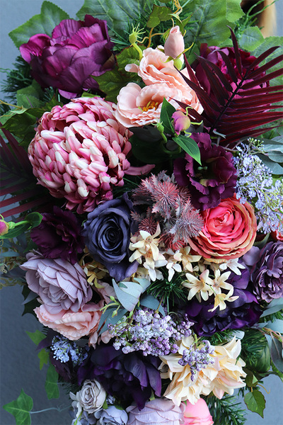 Lissa, fioletowa wiązanka nagrobna, dł.80cm  