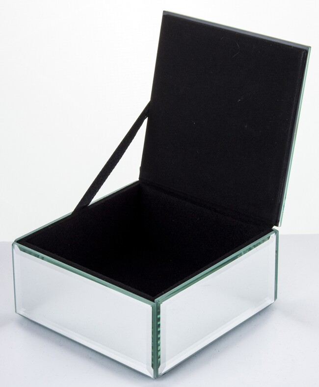 Feather A, lustrzane puzderko / szkatułka na drobiazgi, wym.6x12x12cm