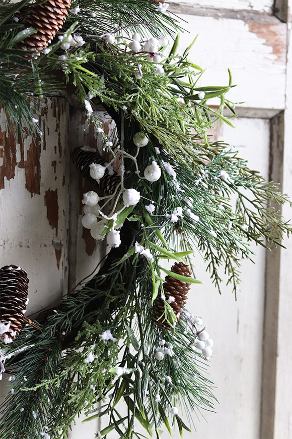 atrakcyjny zimowy wianek na drzwi, Benitro, wym.60cm