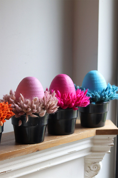 Kolorowe Jaja, stroik wielkanocny z suszem, żółty jasny