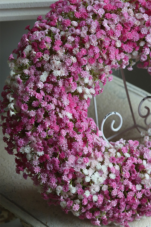 Balletina Pink, delikatny kwiatowy wianek na drzwi