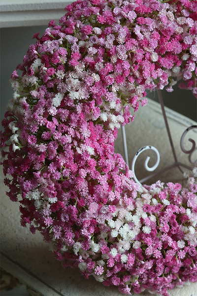 Balletina Pink, delikatny kwiatowy wianek na drzwi