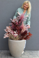 Wrzosowisko Creme Fall, jesienna dekoracja w ceramicznej donicy