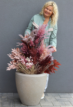 Wrzosowisko Creme Fall, jesienna dekoracja w ceramicznej donicy, wys.127cm