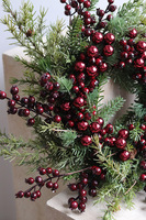 Burgundia, świąteczny wianek dekoracyjny