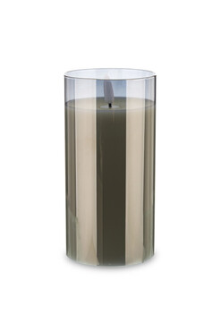 Cerrice Grey, migocząca świeca LED w szkle, wys.15cm