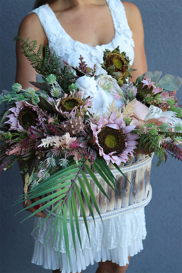 Auraliana, dekoracja nagrobna w skrzynce, wym.39x64cm