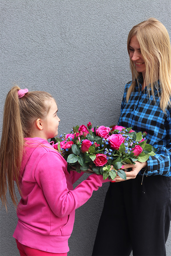 Rosa Mia, wianek różowy na drzwi