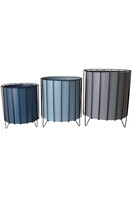 Pacific Stripes, metalowa osłonka w stojaku kwietnik