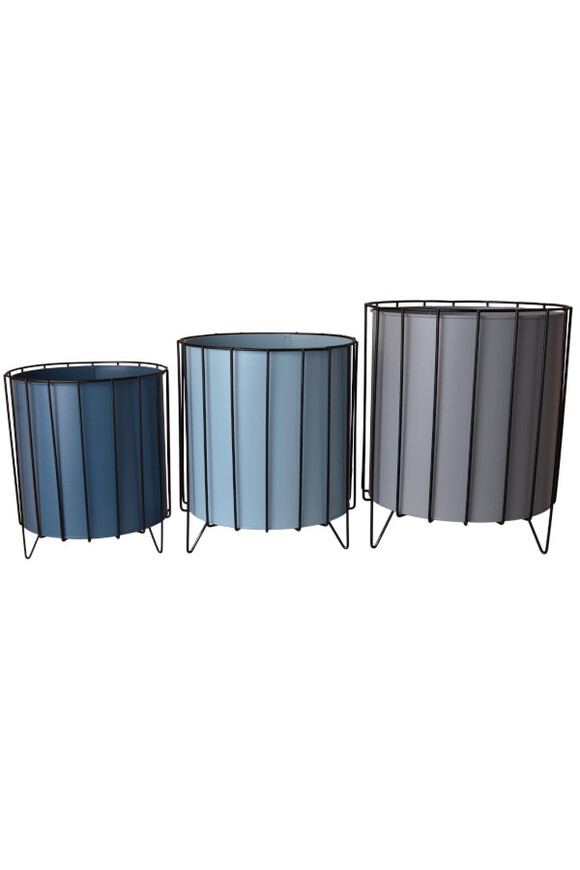 Pacific Stripes, metalowa osłonka w stojaku kwietnik