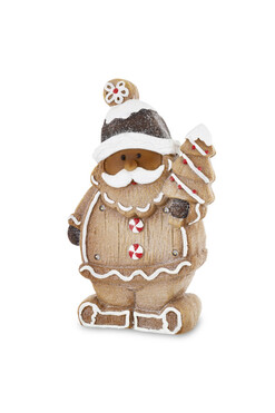 Kjell, świąteczna figurka LED, piernikowy mikołaj B, wys.41cm