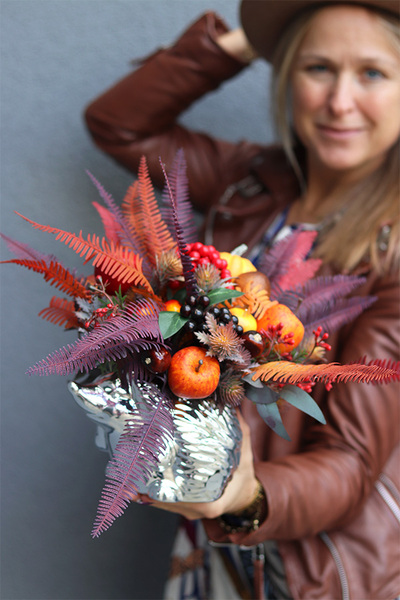 Jeżyk Autumn, jesienna kompozycja w naczyniu