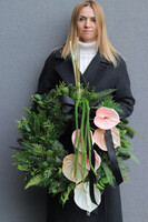 Anturium Blush, wieniec nagrobny z anturium