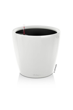 Classico LS, elegancka donica z nawadnianiem, biała, wym.26x28cm