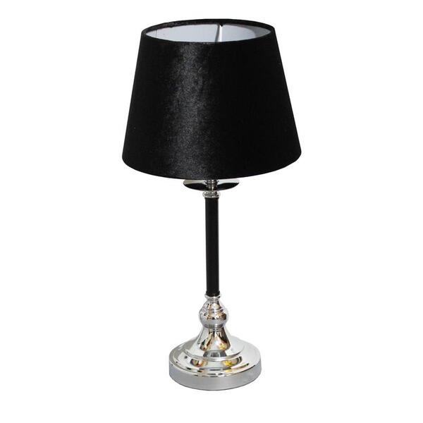 Sophista, lampa stołowa glamour, czarny welur, wys.51cm