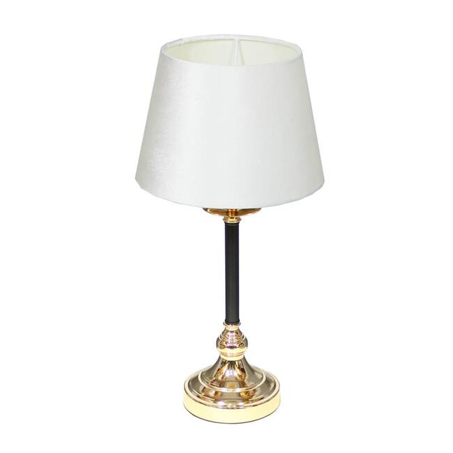 Sophista Gold, lampa stołowa glamour, biały welur, wys.51cm