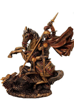 Święty Jerzy, elegancka figurka, wys.13cm
