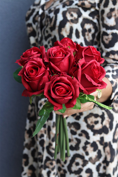 Róża Classic, bukiet róż real-touch, czerwone