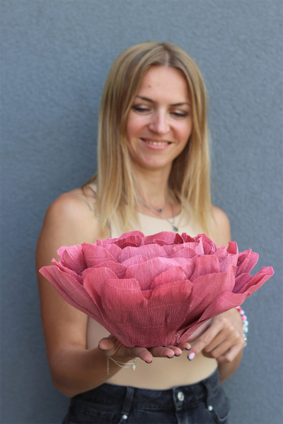 Paper Flower B, ręcznie robiony kwiat papierowy, wym.32x15cm