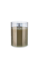 Cerrice Grey migocząca świeca LED w szkle szara