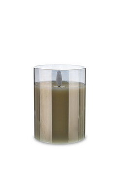 Cerrice Grey, migocząca świeca LED w szkle, wys.10cm 