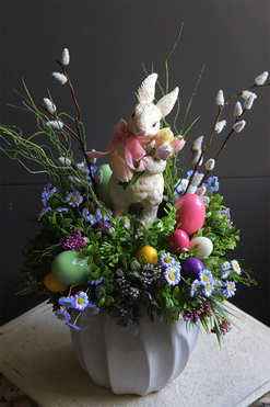 Bunny Star Velveti 2, stroik wielkanocny na stół, wym.46x56cm