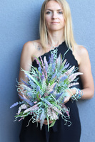 Stonowane Wrzosy, kompozycja kwiatowa w donicy, wym.30x40x28cm