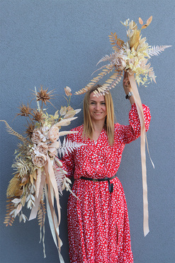 OD RĘKI Boho Laguel, kwiatowa girlanda dekoracyjna, kpl.2szt, 50cm + 70cm