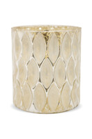 Luna Beige, szklany świecznik, wym.9x8x8cm